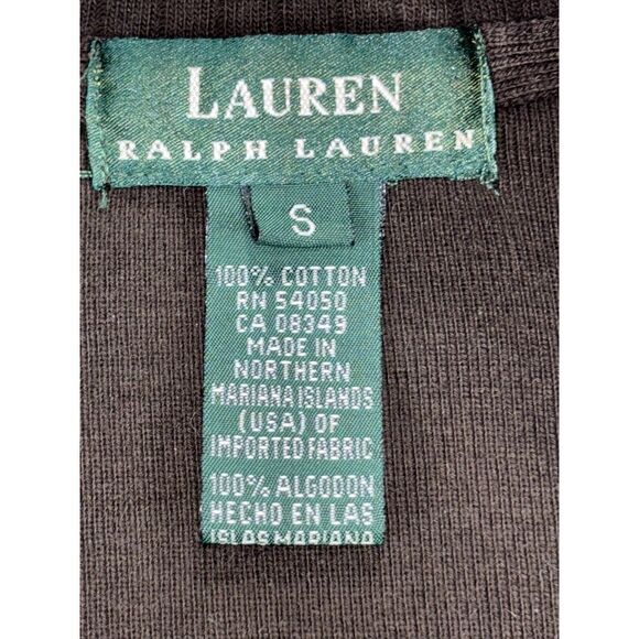 Lauren Ralph Lauren Sweater Women's S‎ Full Zip Brown Elbow Patches Knit Ribbed - Picture 9 of 16